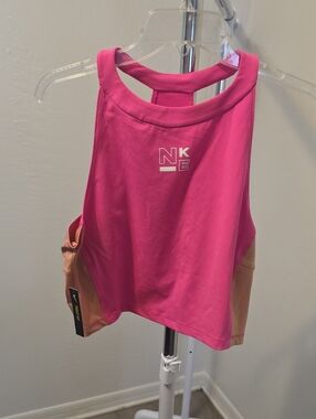 Nike Pink and Tan Colorblock Racerback Tank